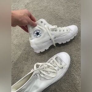 White Converse All Star Platforms